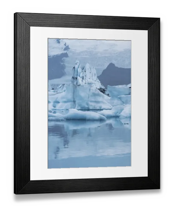 Framed Print : Europe, Iceland, Southeast Iceland, Skaftafell National Park, Lake Jokulsarlon