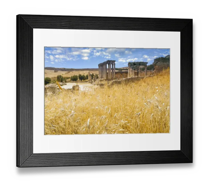 Framed Print : Roman Ruins Temple of Juno Caelestis, 3rd Century b. C. Dougga Archaeological Site Framed Print : Roman Ruins Temple of Juno Caelestis, 3rd Century b. C. Dougga Archaeological Site