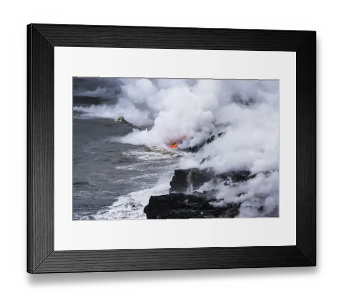 Framed Print : Lava flow entering the ocean at dawn, Hawaii Volcanoes National Park, The Big Island Framed Print : Lava flow entering the ocean at dawn, Hawaii Volcanoes National Park, The Big Island