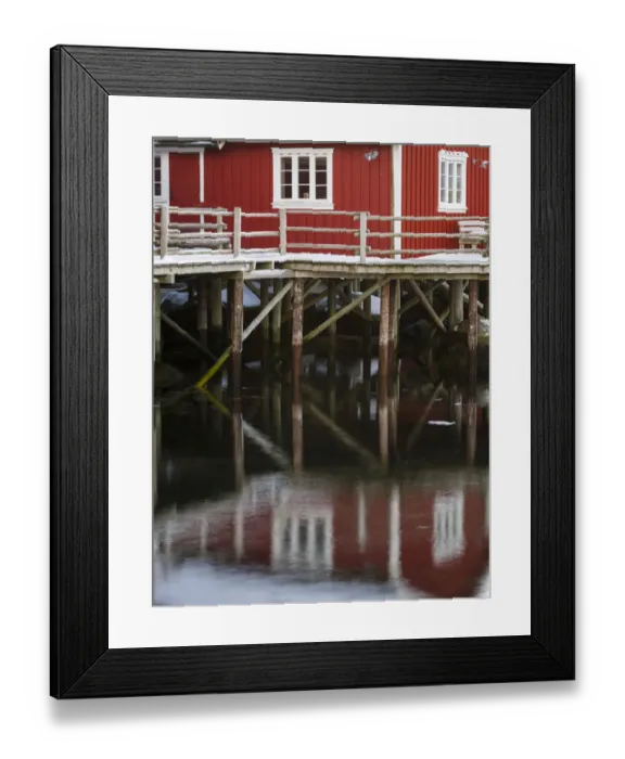Framed Print : Rorbu, traditial fishing huts, now used as hotel, in the village Reine on the island Moskenesoya Framed Print : Rorbu, traditial fishing huts, now used as hotel, in the village Reine on the island Moskenesoya