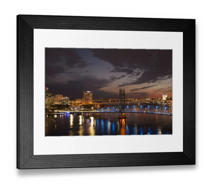 Framed Print : North America; USA; Florida; Jacksonville; The Main Street Bridge also known as