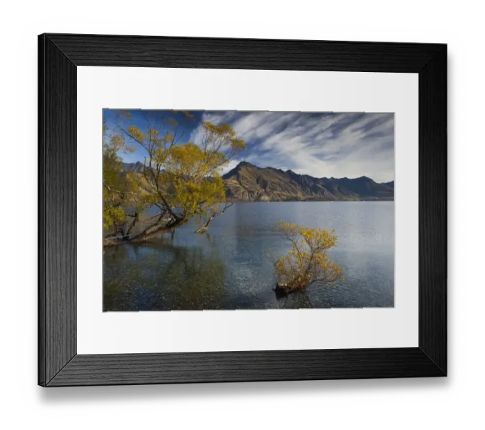 Framed Print : New Zealand, South Island, Otago, Queenstown, mountain landscape on Lake Wakatipu