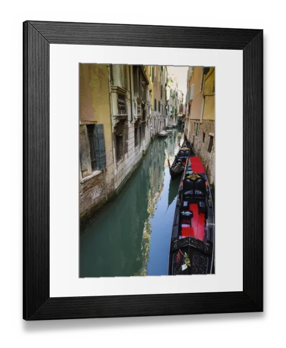 Framed Print : Gondolas and canal, Venice, Veneto, Italy Framed Print : Gondolas and canal, Venice, Veneto, Italy