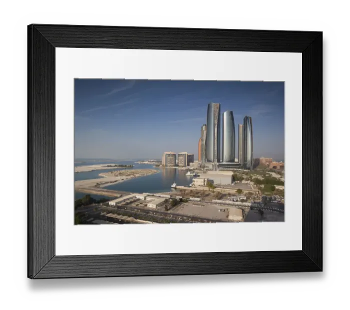 Framed Print : UAE, Abu Dhabi, Etihad Towers, elevated view