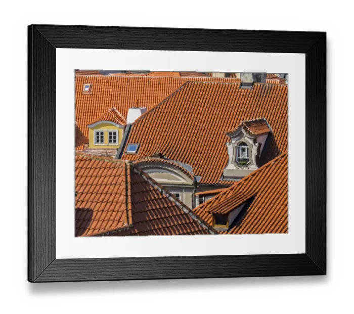 Framed Print : Europe, Czech Republic, Prague. Prague rooftops as seen from above Framed Print : Europe, Czech Republic, Prague. Prague rooftops as seen from above