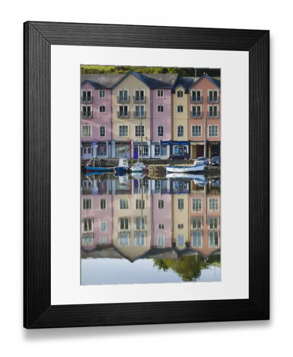 Framed Print : Ireland, County Cork, Bantry, harborfront buildings, morning Framed Print : Ireland, County Cork, Bantry, harborfront buildings, morning