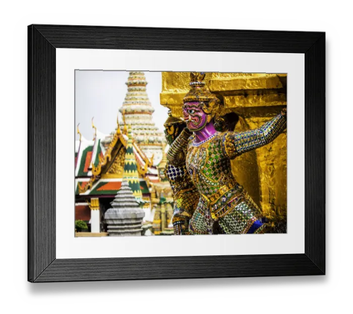 Framed Print : South East Asia; Thialand; Bangkok; Yaksha at wat phra kaeo The Grand Palace