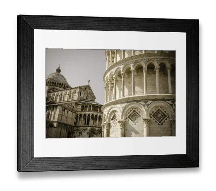 Framed Print : The Leaning Tower and Pisa Cathedral, Pisa, Tuscany, Italy