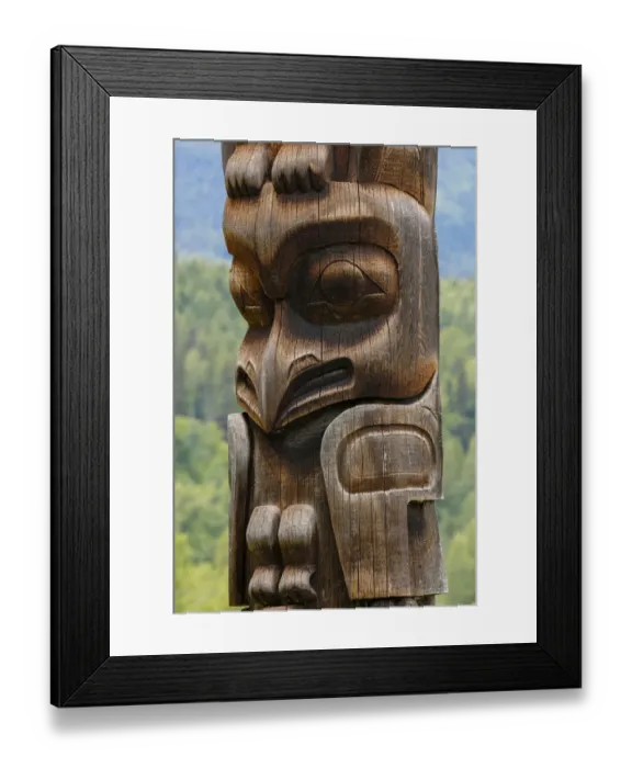 Framed Print : Canada, British Columbia, Kispiox. Detail of totem pole