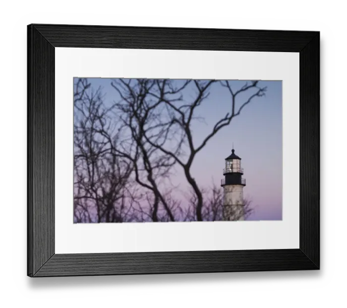 Framed Print : USA, Maine, Portland, Cape Elizabeth, Portland Head Light, lighthouse at dusk