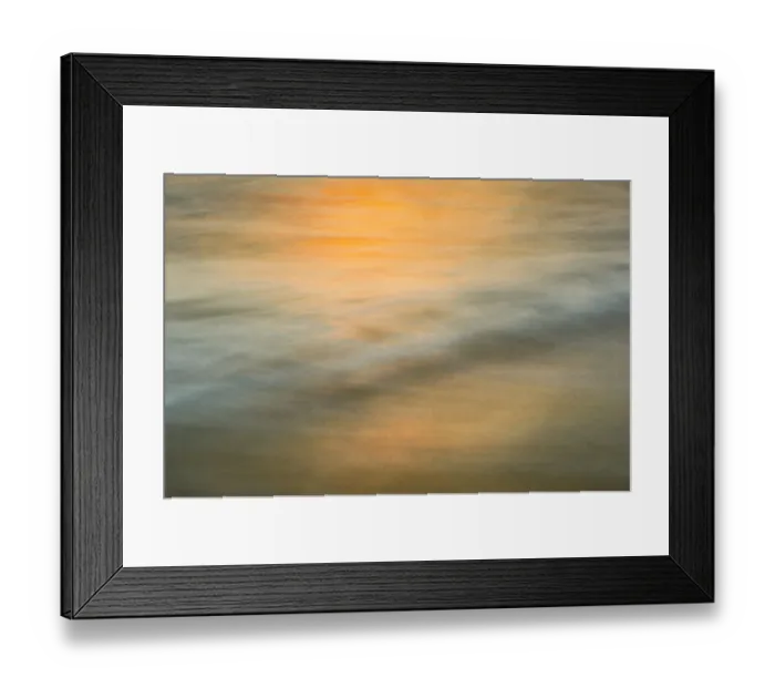 Framed Print : Long exposure at sunset of colors on water