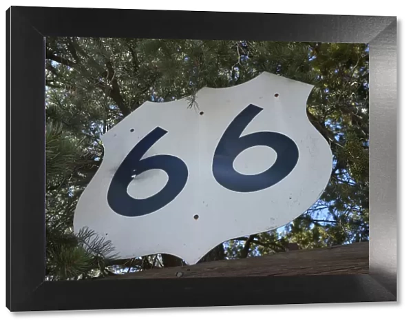 USA, Arizona, Sedona, Vintage Highway 66 sign