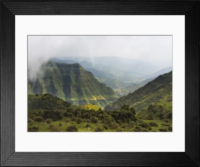 Framed Print : Simien Mountain in morning mist, Ethiopia