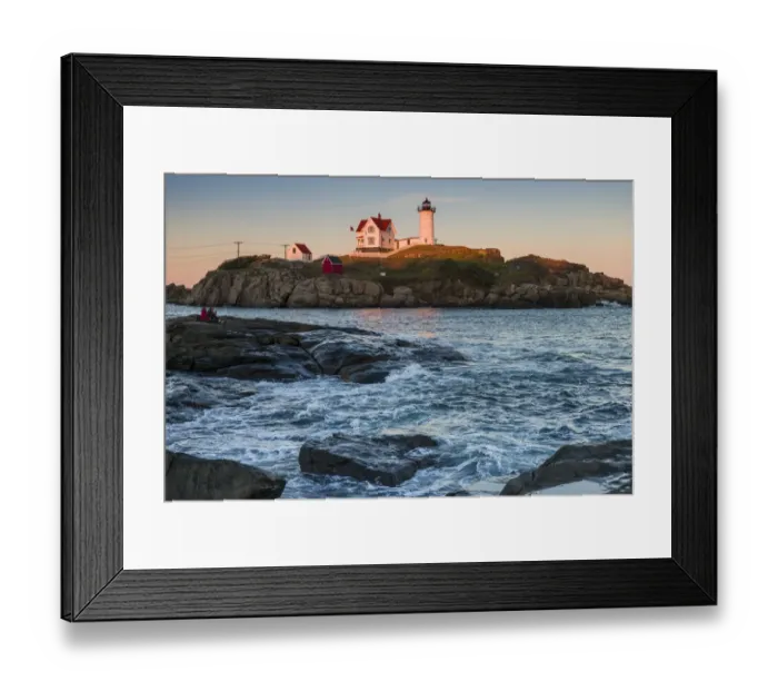 Framed Print : USA, Maine, York, Nubble Light Lighthouse at dusk Framed Print : USA, Maine, York, Nubble Light Lighthouse at dusk