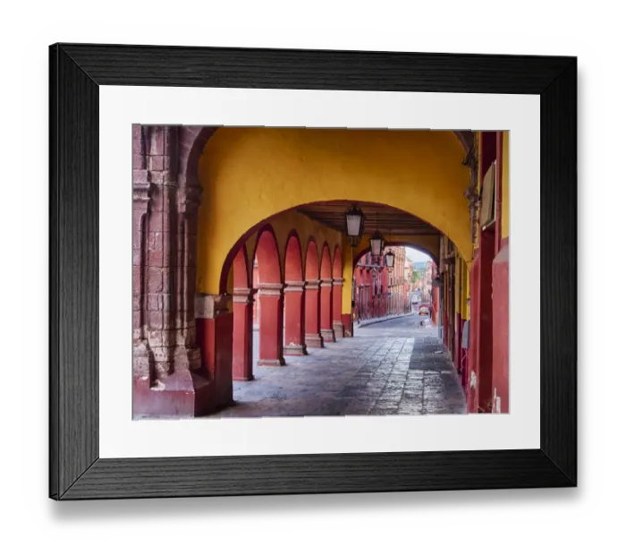 Framed Print : North America; Mexico; San Migel de Allende; Back streets of the town with colorful Framed Print : North America; Mexico; San Migel de Allende; Back streets of the town with colorful