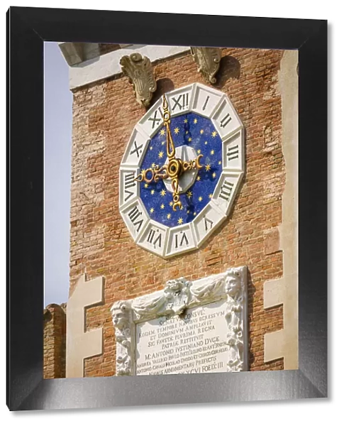 Clocktower detail at the Arsenal, Venice, Veneto, Italy