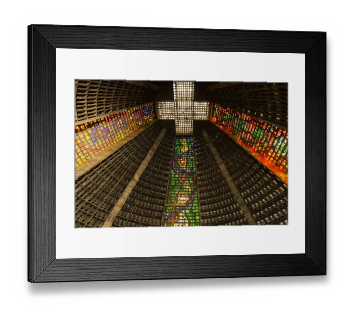 Framed Print : The high ceiling of the Metropolitan Cathedral of Saint Sebastian, Rio, Brazil shown Framed Print : The high ceiling of the Metropolitan Cathedral of Saint Sebastian, Rio, Brazil shown