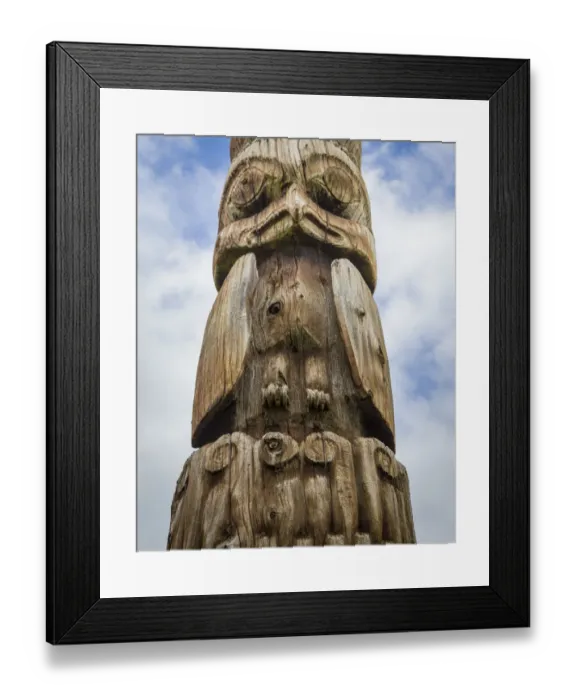 Framed Print : Canada, British Columbia, Hazelton. Gitxsan and Wet suwet en totem pole. Credit as Framed Print : Canada, British Columbia, Hazelton. Gitxsan and Wet suwet en totem pole. Credit as