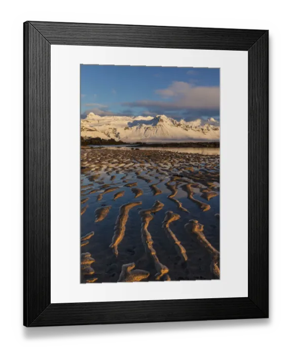 Framed Print : Snow capped mountain above the North Atlanic shoreline on the Snaefellsnes peninsula Framed Print : Snow capped mountain above the North Atlanic shoreline on the Snaefellsnes peninsula