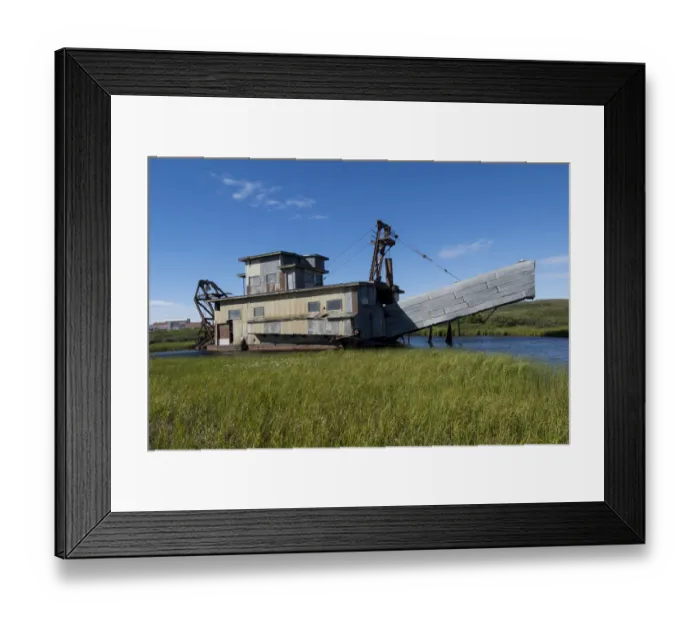 Framed Print : Alaska, Seward Peninsula, Nome. Swanberg Dredge, Alaska Gold Company Dredge No. 5