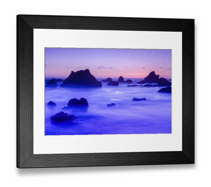 Framed Print : Sea stacks at dusk, El Matador State Beach, Malibu, California USA Framed Print : Sea stacks at dusk, El Matador State Beach, Malibu, California USA