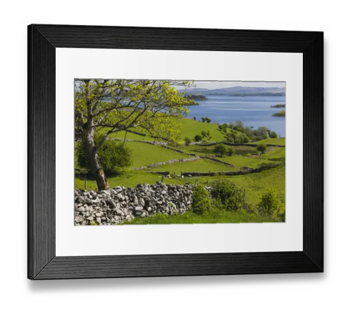 Framed Print : Ireland, County Galway, Cong, elevated springtime landscape Framed Print : Ireland, County Galway, Cong, elevated springtime landscape