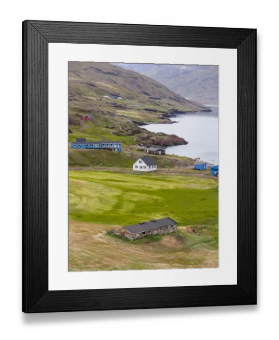 Framed Print : The settlement Qassiarsuk, probably the old Brattahlid, the home of Erik the Red