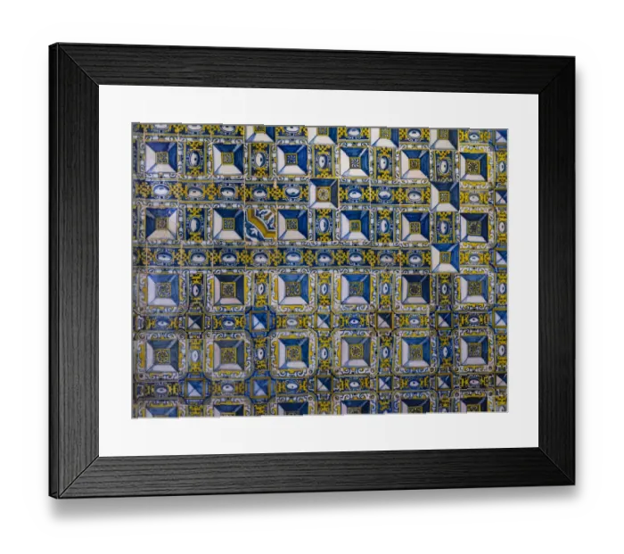 Framed Print : Azulejo in the Convent of Christ, Convento de Cristo, in Tomar