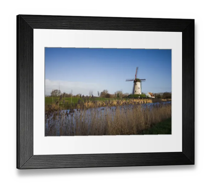 Framed Print : Belgium, Bruges-area, Damme, old wind mill