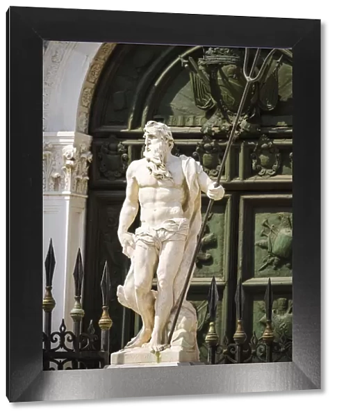 Neptune statue at the entrance to the Arsenal, Venice, Veneto, Italy