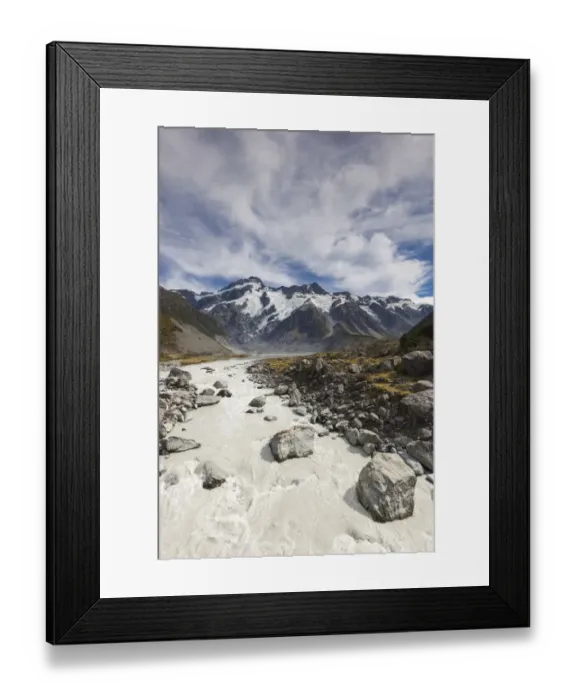 Framed Print : New Zealand, South Island, Canterbury, Aoraki-Mt. Cook National Park, Hooker Valley hike Framed Print : New Zealand, South Island, Canterbury, Aoraki-Mt. Cook National Park, Hooker Valley hike