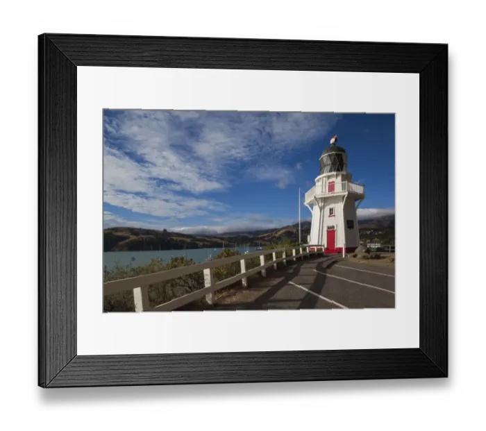 Framed Print : New Zealand, South Island, Canterbury, Banks Peninsula, Akaroa, Akaroa Lighthouse