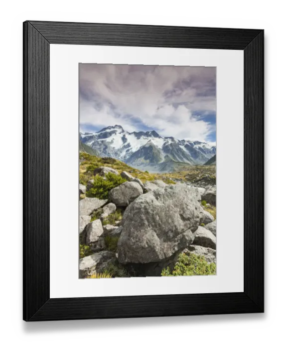 Framed Print : New Zealand, South Island, Canterbury, Aoraki-Mt. Cook National Park, Hooker Valley hike Framed Print : New Zealand, South Island, Canterbury, Aoraki-Mt. Cook National Park, Hooker Valley hike