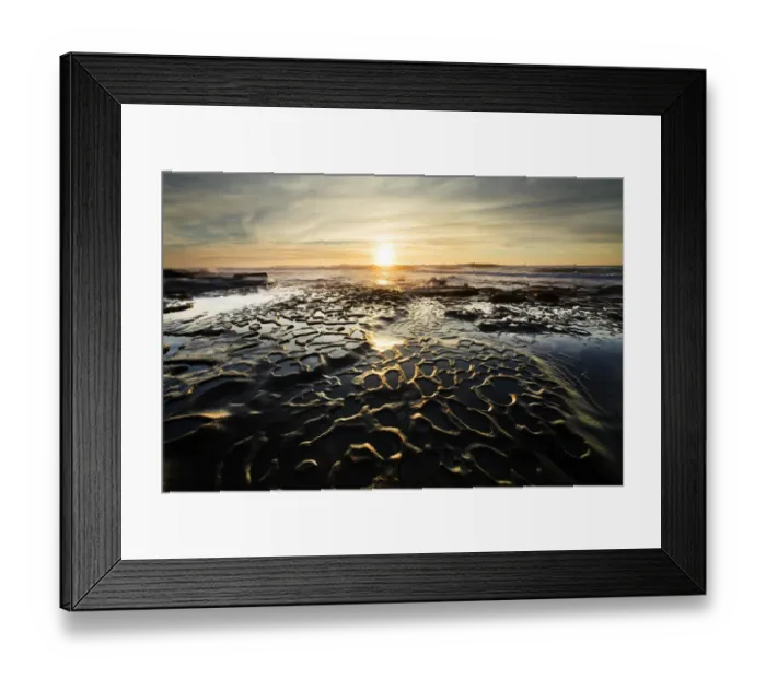 Framed Print : USA, California, La Jolla. Sunset over tidepools