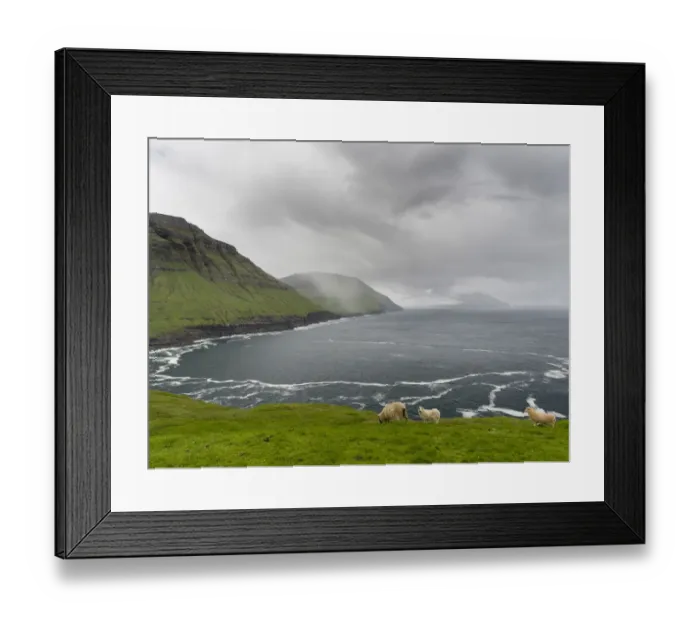 Framed Print : The west coast at Nordradalur. The island Streymoy, one of the two large islands Framed Print : The west coast at Nordradalur. The island Streymoy, one of the two large islands