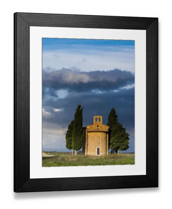 Framed Print : Europe; Italy; Tuscany; Vitaleta chapel near Val Di Orcia With morning light also known Framed Print : Europe; Italy; Tuscany; Vitaleta chapel near Val Di Orcia With morning light also known
