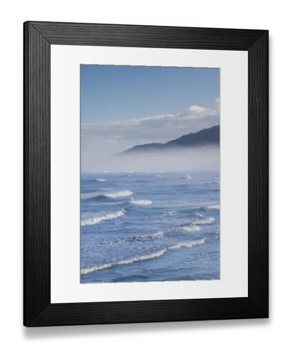 Framed Print : New Zealand, South Island, West Coast, Greymouth, beach, fog
