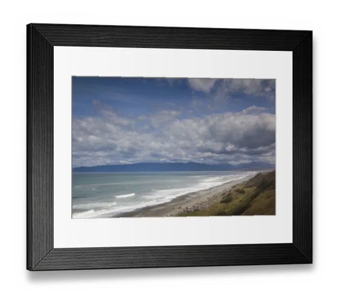 Framed Print : New Zealand, South Island, Southland, Waihowaka, sea view from McCrakens Rest Framed Print : New Zealand, South Island, Southland, Waihowaka, sea view from McCrakens Rest