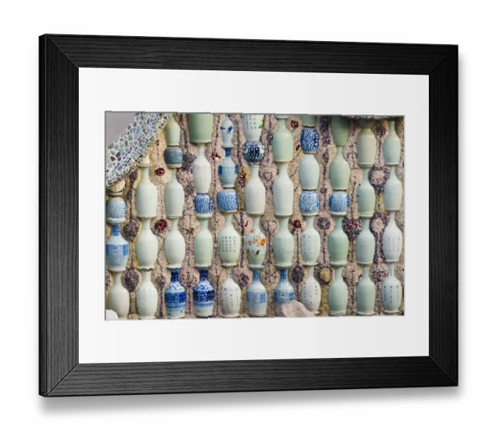 Framed Print : Porcelain House (also known as China House), with chinaware cemented and glued onto the building Framed Print : Porcelain House (also known as China House), with chinaware cemented and glued onto the building