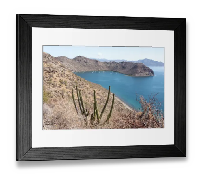 Framed Print : Mexico, Baja California Sur, Sea of Cortez Protected bay with moorage