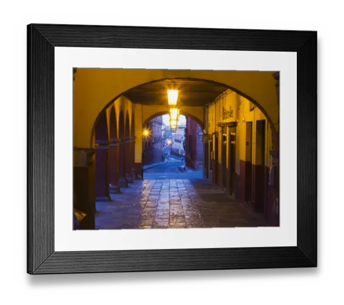 Framed Print : North America; Mexico; San Migel de Allende; Back streets of the town with colorful Framed Print : North America; Mexico; San Migel de Allende; Back streets of the town with colorful