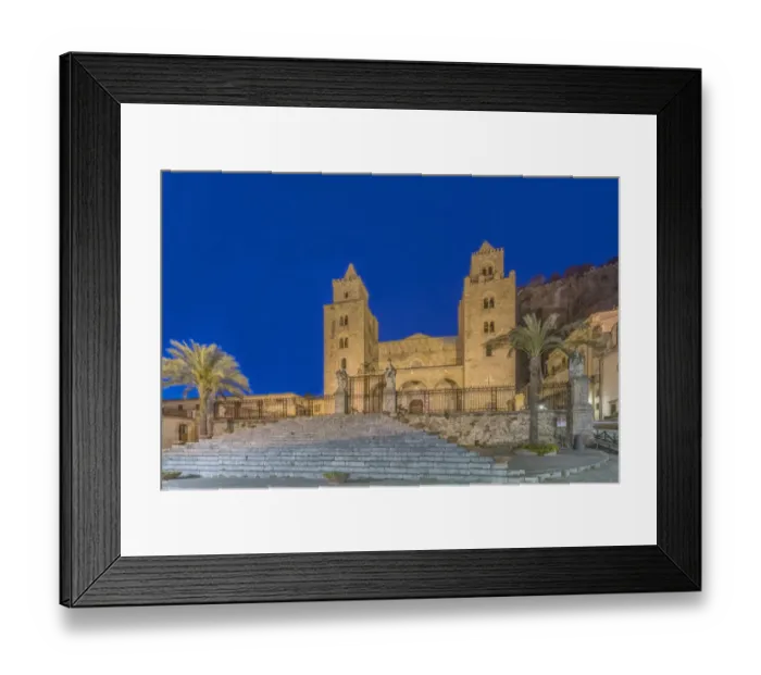 Framed Print : Europe, Italy, Sicily, Cefalu, Cefalu Cathedral completed in the 12th century