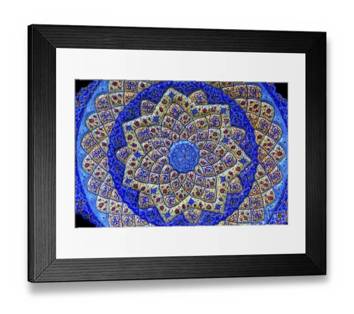 Framed Print : Ancient Arab Islamic Designs Blue Pottery Madaba Jordan Framed Print : Ancient Arab Islamic Designs Blue Pottery Madaba Jordan