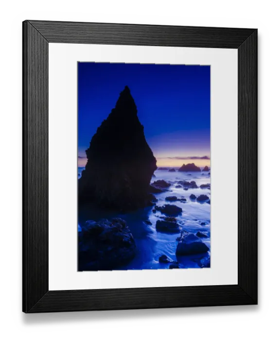 Framed Print : Sea stacks at dusk, El Matador State Beach, Malibu, California USA Framed Print : Sea stacks at dusk, El Matador State Beach, Malibu, California USA