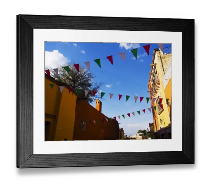 Framed Print : North America; Mexico; San Migel de Allende; Flags flying for the Day of the Dead celibration Framed Print : North America; Mexico; San Migel de Allende; Flags flying for the Day of the Dead celibration