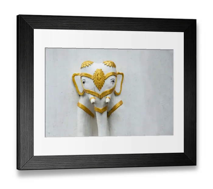 Framed Print : Elephant sculpture on pagodas outside Pindaya Cave, Shan State, Myanmar