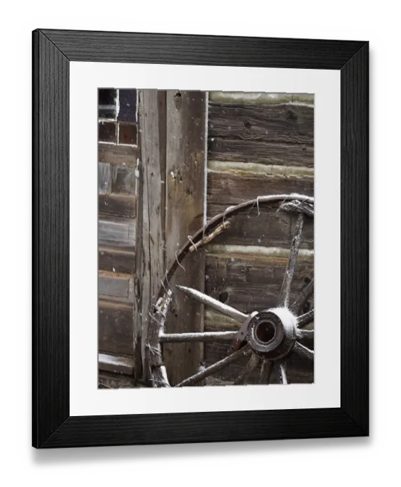 Framed Print : North America; USA; Wyoming; Cody; Old Wagon Whell in Western Town Framed Print : North America; USA; Wyoming; Cody; Old Wagon Whell in Western Town