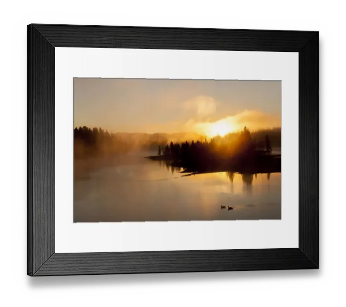 Framed Print : Sunrise at Fishing Bridge. Yellowstone National Park. Wyoming