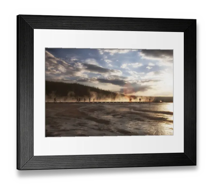Framed Print : Walkway in Mist. Yellowstone National Park. Wyoming Framed Print : Walkway in Mist. Yellowstone National Park. Wyoming