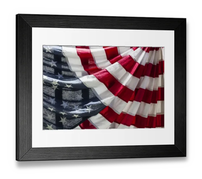 Framed Print : USA, Massachusetts, Manchester By The Sea, Fourth of July, US flags